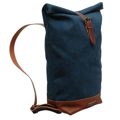 Navy Canvas Backpack - Shearling Jackets Store USA