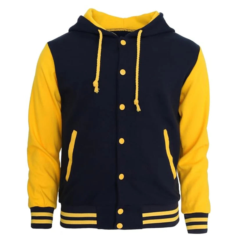 Men Leather Baseball Varsity Jacket Coat