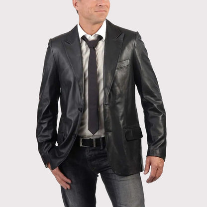 Men’s Premium Lambskin Leather Blazer – Luxury Jacket