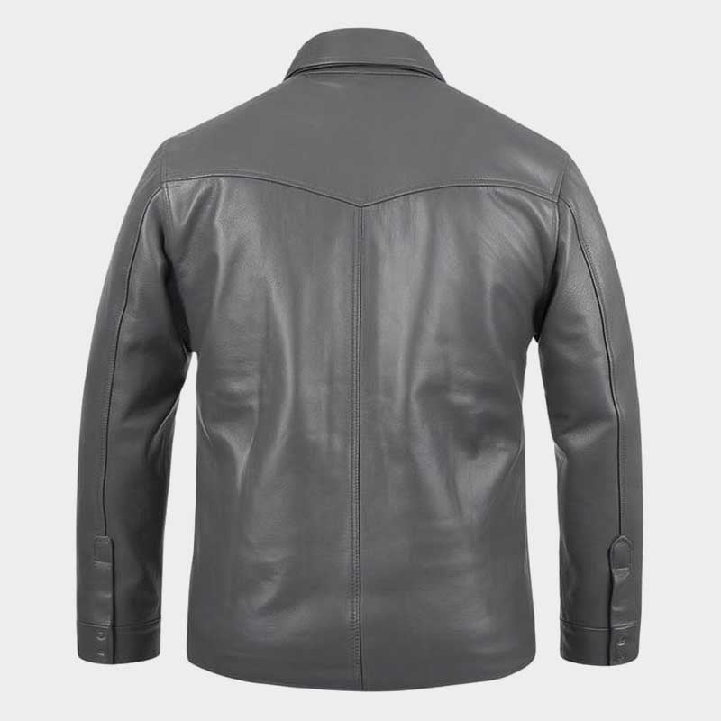 Premium Mens Western Leather Shirt with Flap Chest Pockets