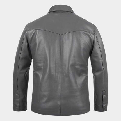 Premium Mens Western Leather Shirt with Flap Chest Pockets
