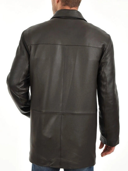 Men's Premium Lambskin Leather Car Coat – Soft, Stylish & Timeless
