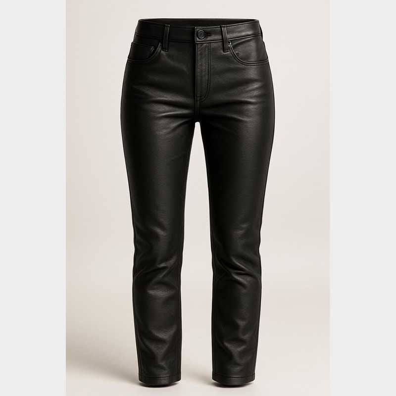 Slim Fit Mens Sheep Leather Pants with Smooth Matte Finish