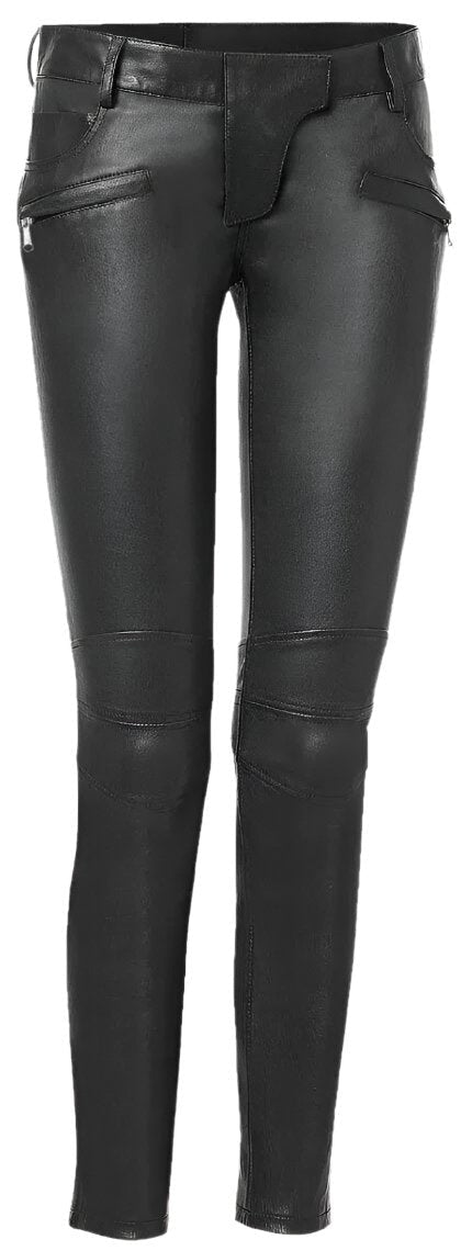 Women’s Black Lambskin Leather Pants – Classic Slim Fit