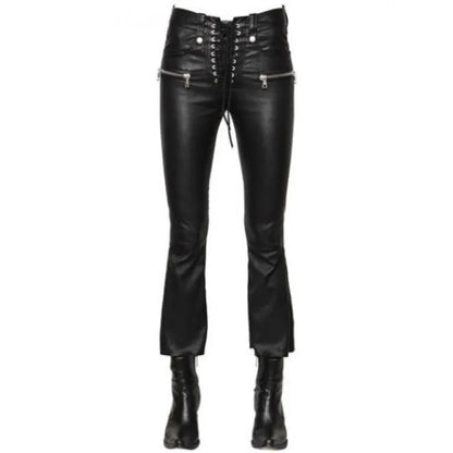 Women’s Black Soft Leather Jeans – Slim Fit Comfort
