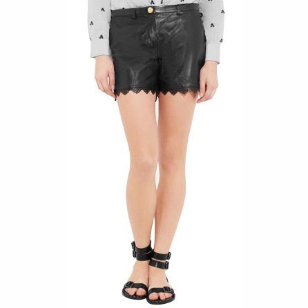 Women’s Elegant Black Leather Shorts – Minimal & Chic
