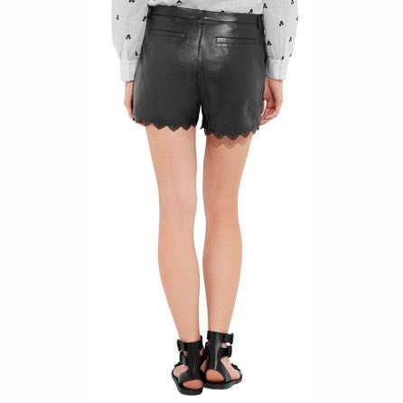 Women’s Elegant Black Leather Shorts – Minimal & Chic