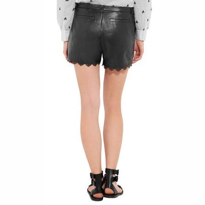 Women’s Elegant Black Leather Shorts – Minimal & Chic