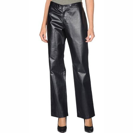 Women’s High-Rise Leather Pants – Sleek Waist-Defining Fit