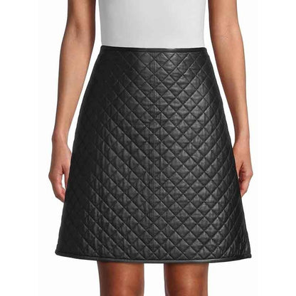 Women’s Quilted Leather Skirt – Edgy & Elegant