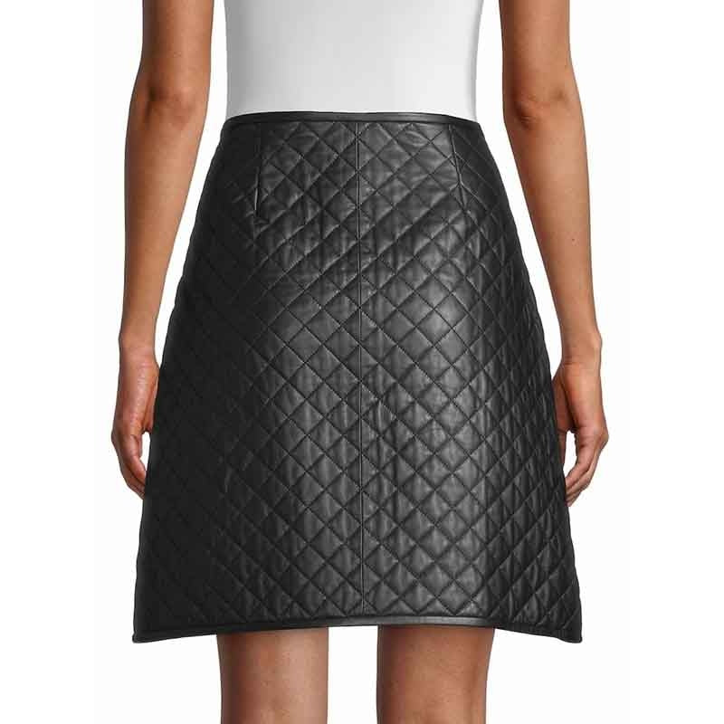Women’s Quilted Leather Skirt – Edgy & Elegant