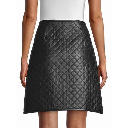 Women’s Quilted Leather Skirt – Edgy & Elegant