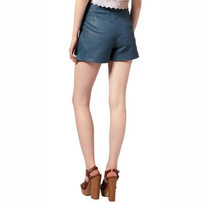 Women’s Warm Lined Leather Shorts – Cozy Winter Chic