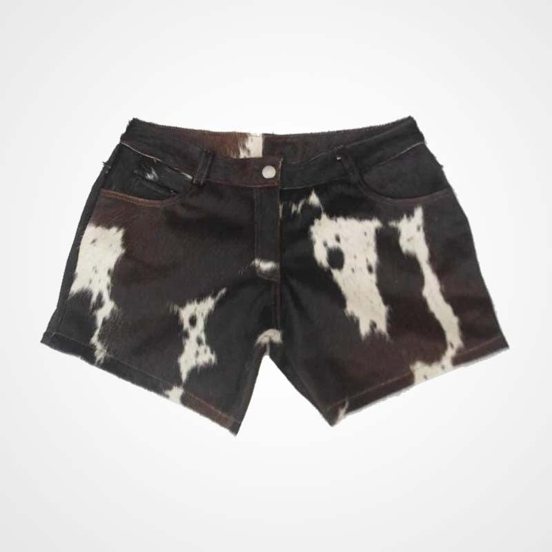 Women’s Cowgirl Hair-On Cowhide Leather Shorts