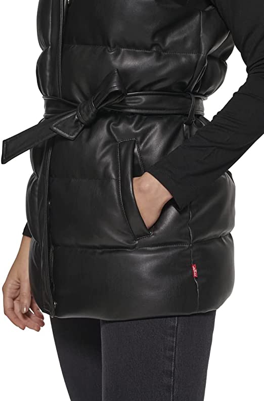 NightShade™ Women’s Black Quilted Leather Puffer Vest