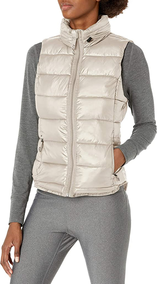 FrostHood™ Women’s White Quilted Puffer Vest with Removable Hood