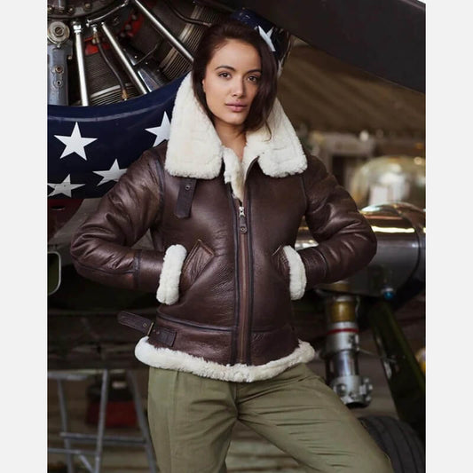 Women’s B3 Bomber Shearling Jacket - Shearling Bomber Jacket