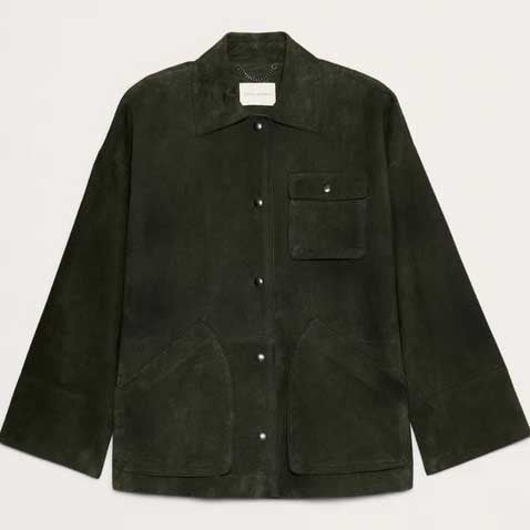 Womens Green Heritage Suede Leather Jacket Classic Tailored Fit
