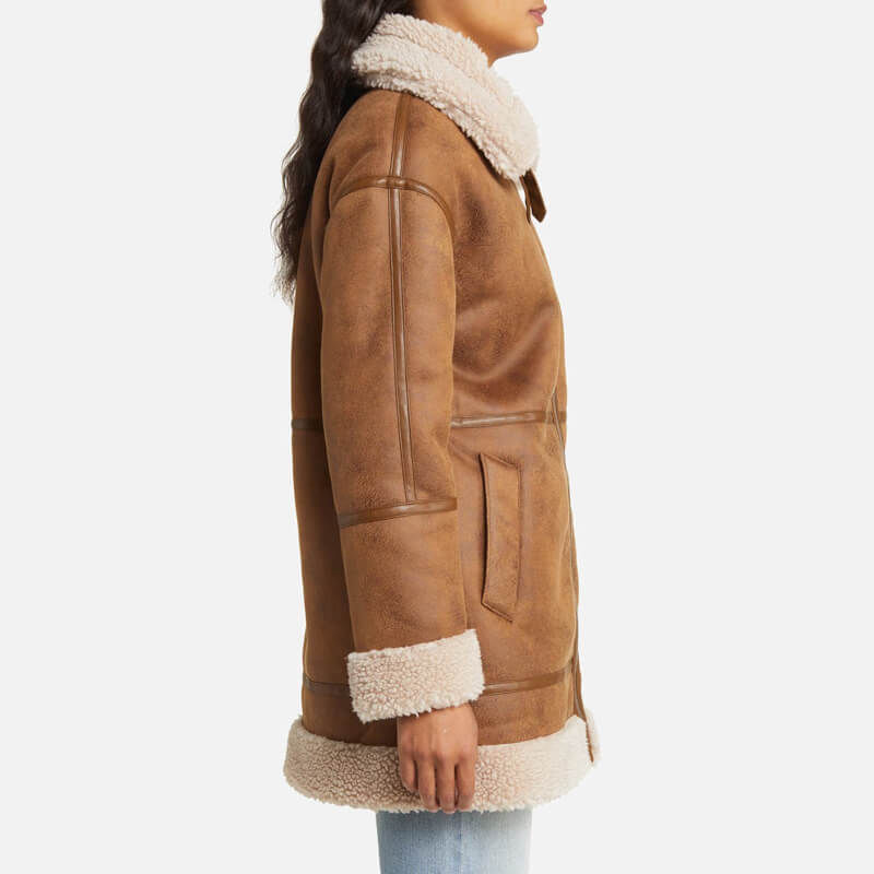 Women's RAF Faux Shearling Aviator Jacket Coat