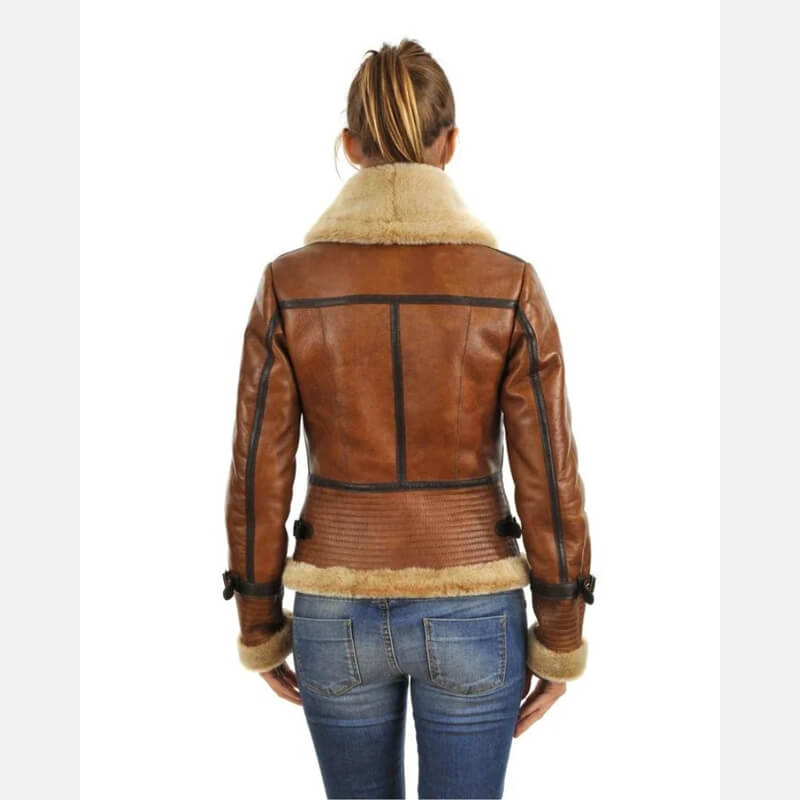 Women’s Sheepskin Shearling Biker Jacket