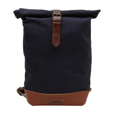 Canvas and Leather Roll Top Backpack