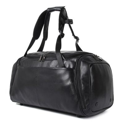 Midnight Black Leather Travel Bag – Sleek & Sophisticated Carry