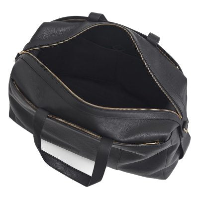 Jet Set Black Leather Travel Bag – Premium Saffiano Leather Duffel