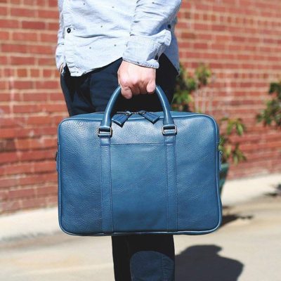 Azure Sky Leather Messenger Bag – Sleek Artisan Design for Everyday Journeys