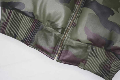 camo sheepskin bomber jacket