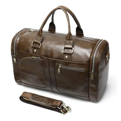 Caper Leather Weekender Bag – Stylish Getaway Essential
