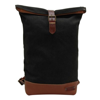 VentureLuxe Roll-Top Leather Backpack