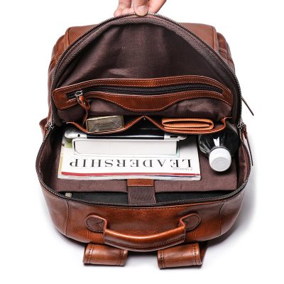 Heritage Leather Scholar Backpack – Classic Academic Style