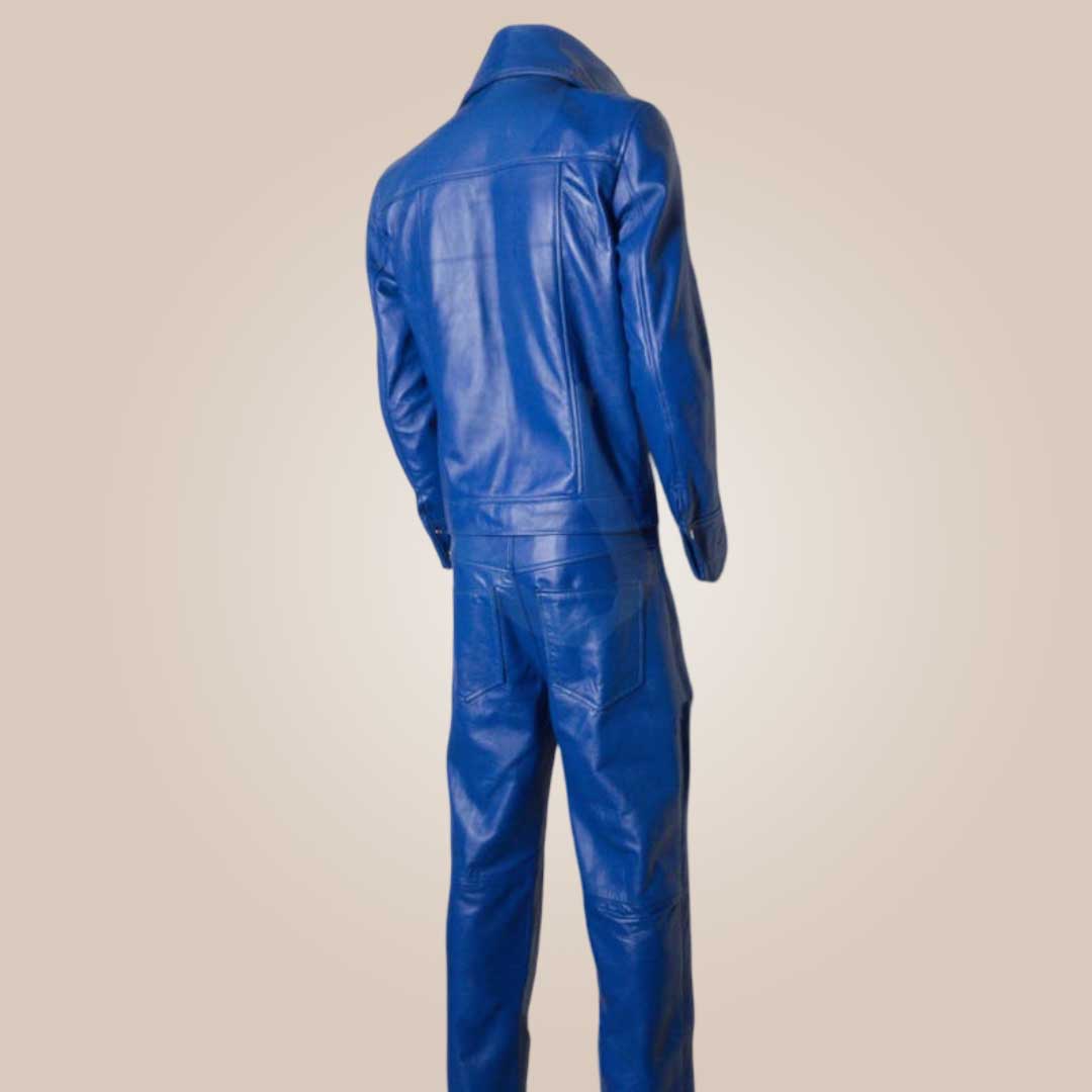 Elvis Presley Blue Lambskin Leather Jumpsuit