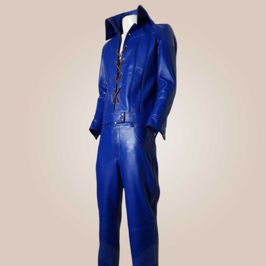 elvis tribute leather jumpsuit performance look