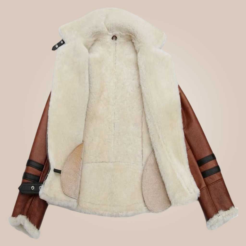 faux shearling lined women’s winter jacket