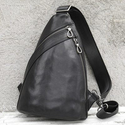 Flavio Black Leather Crossbody Bag – Sleek Everyday Carry