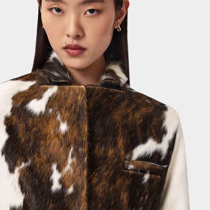 genuine cowhide jacket women