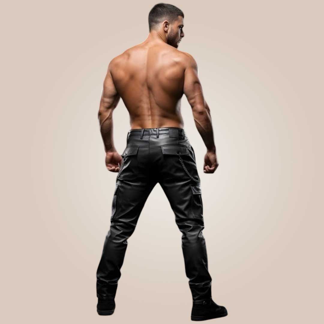 gothic leather chain pants lifestyle streetwear look