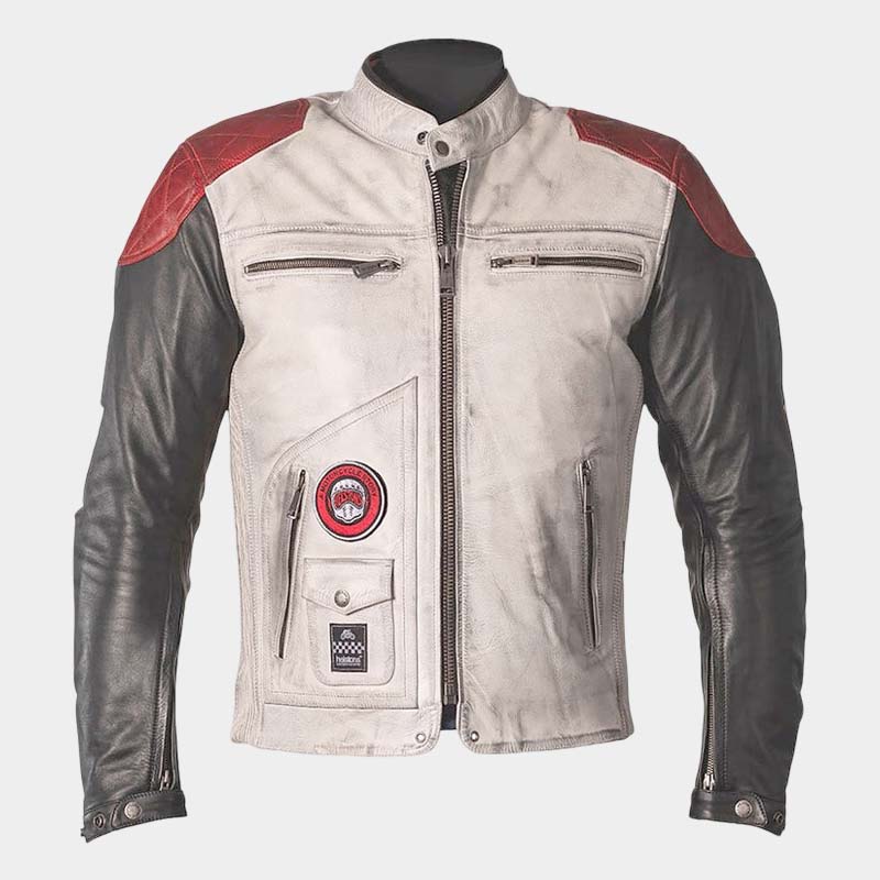 Helstons Tracker Leather Jacket in black full-grain cowhide