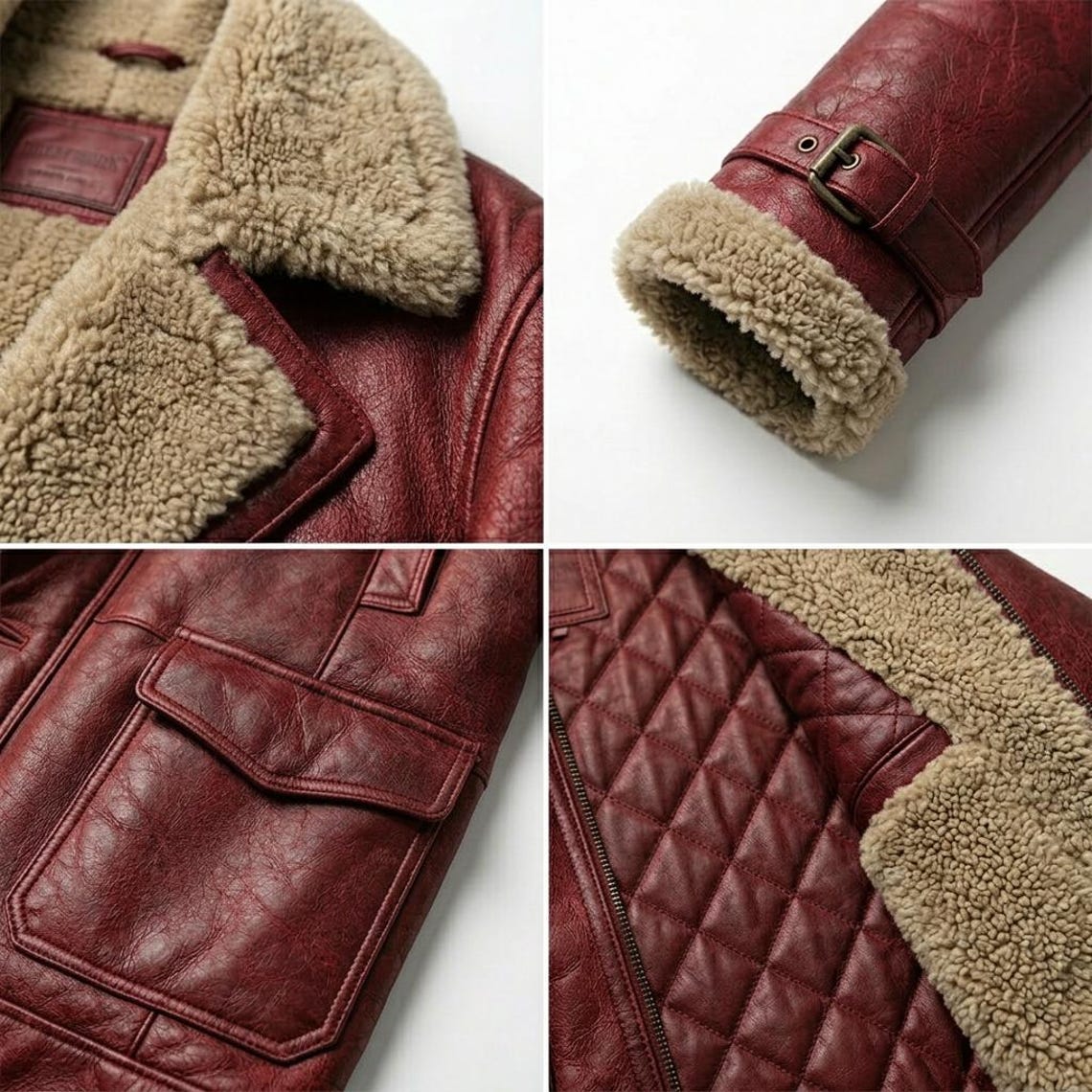  Statement mens red leather coat with vintage appeal