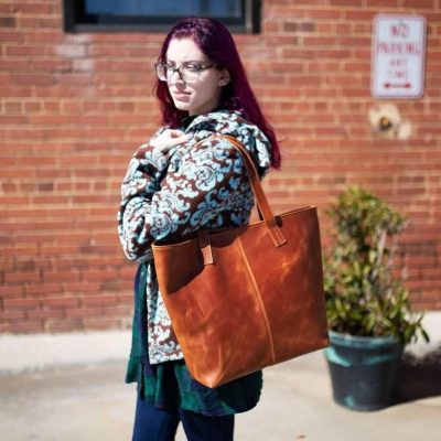Daisy Vintage Leather Tote Bag