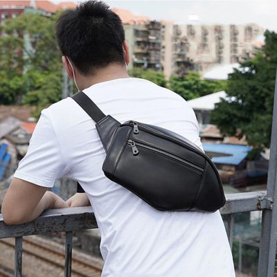 Lenard Leather Sling Bag – Compact Urban Crossbody for Men