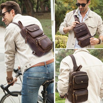 Odyssey Leather Chest Bag – Premium Crossbody for Urban Travel
