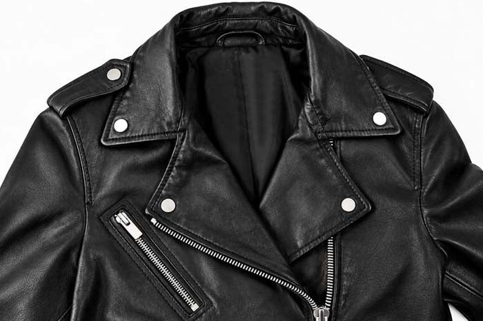 Cowhide and sheep leather jacket with shoulder snap details