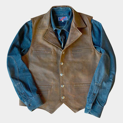 Men's Western waistcoat with snap button closure and pockets