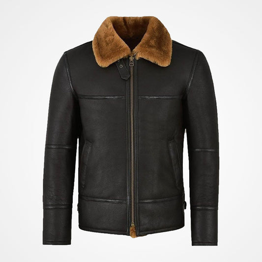 Men's Classic Brown Shearling Leather Jacket