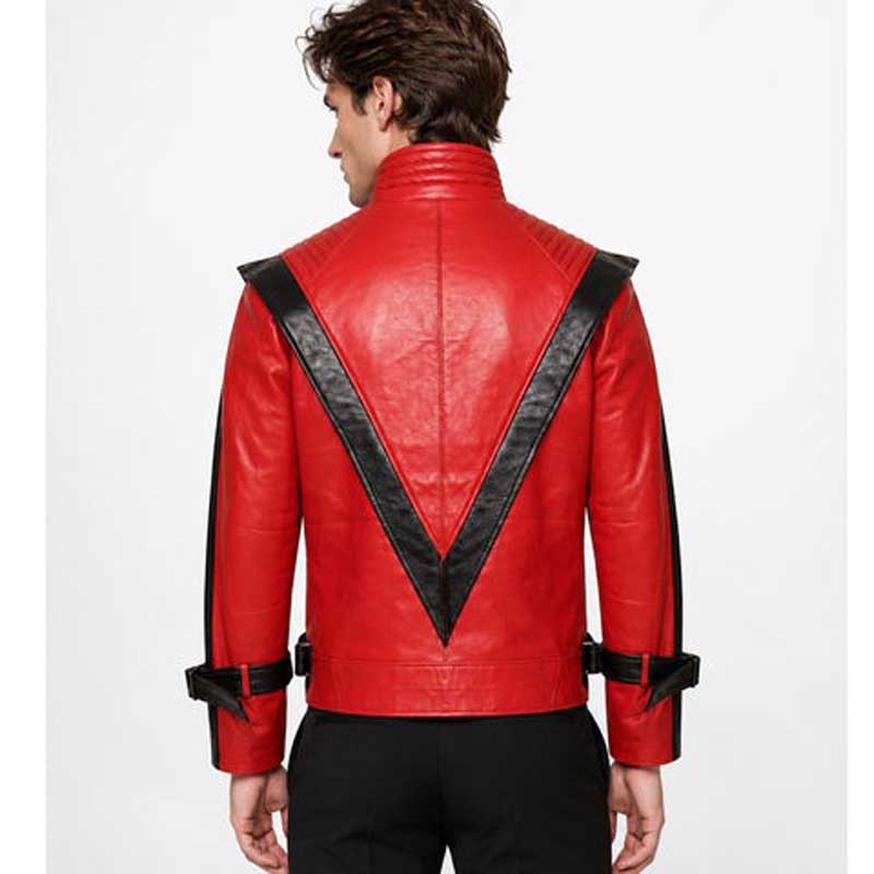 Thriller-inspired jacket with padded upright stand collar