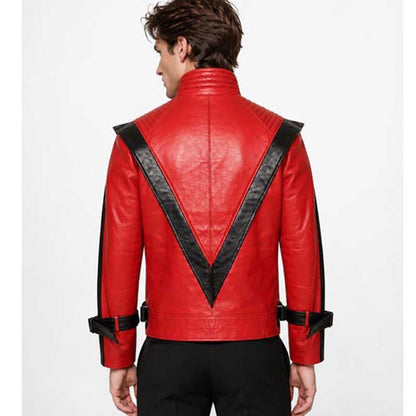 Thriller-inspired jacket with padded upright stand collar