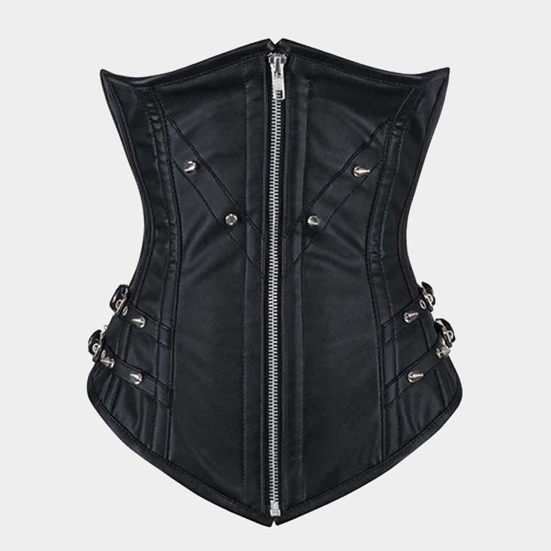 Onyx Cinch women's black Nappa leather underbust corset