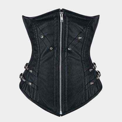 Onyx Cinch women's black Nappa leather underbust corset